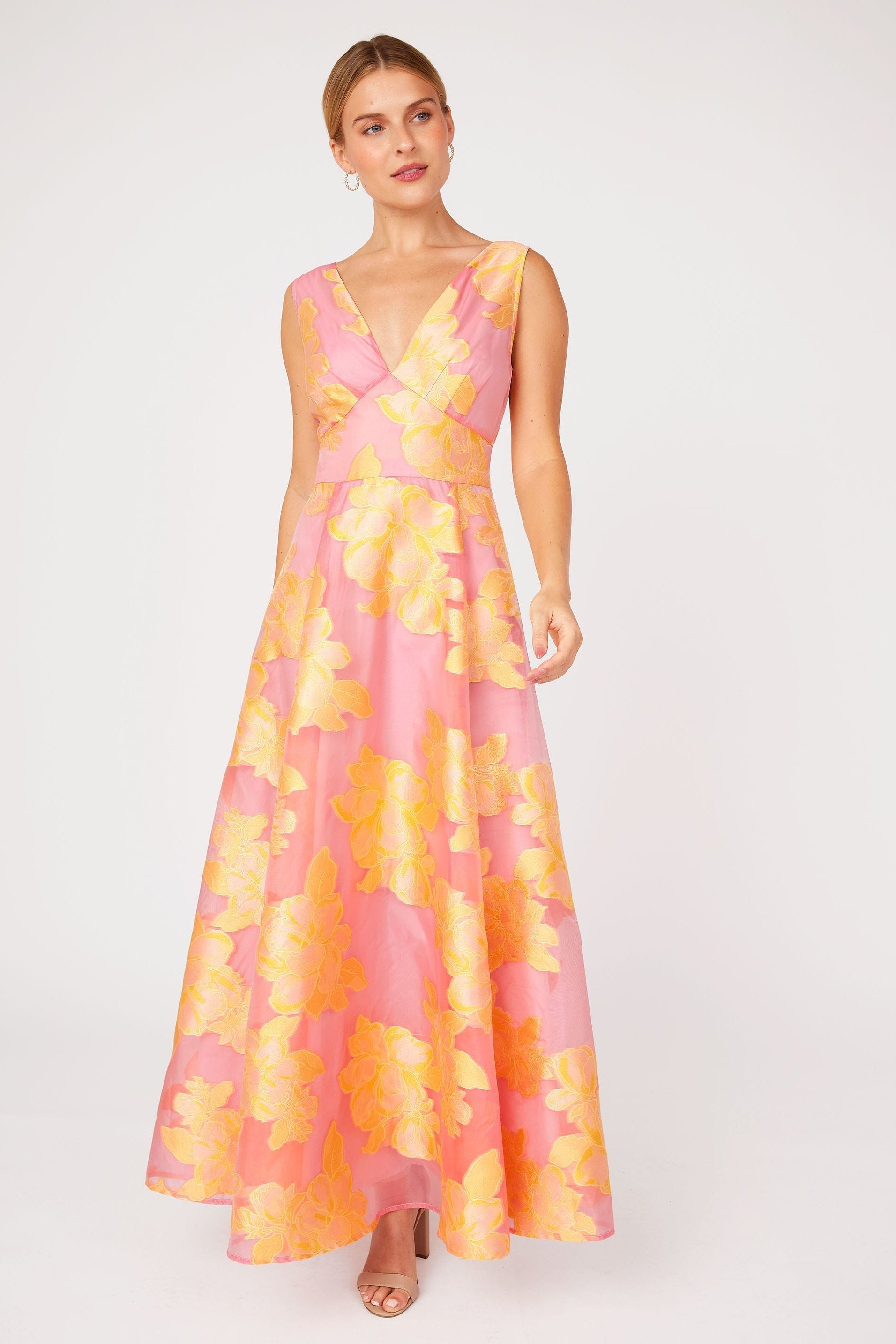 Abbey Glass Dresses Martha Gown Sorbet Peony Organza