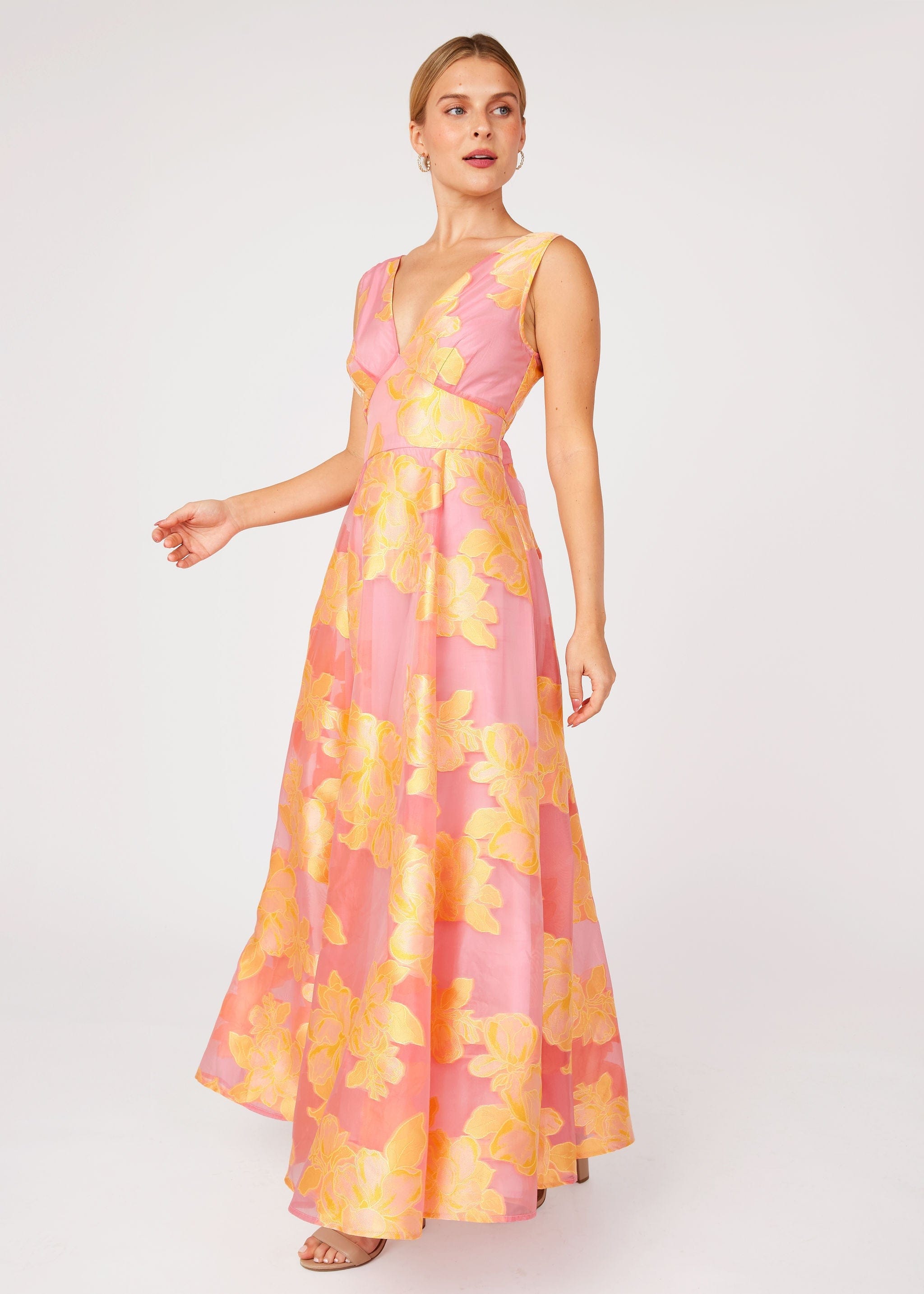 Abbey Glass Dresses Martha Gown Sorbet Peony Organza