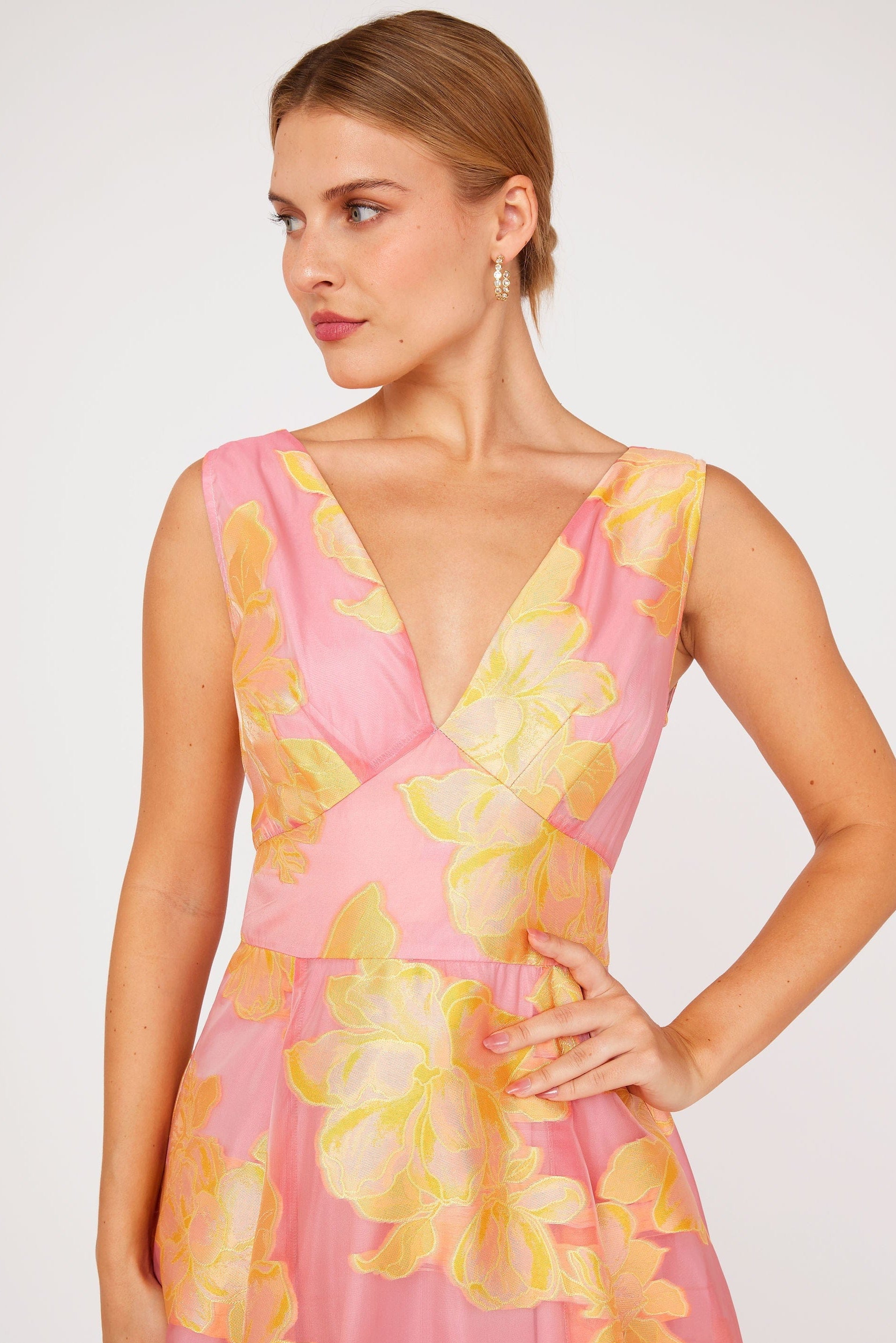 Abbey Glass Dresses Martha Gown Sorbet Peony Organza