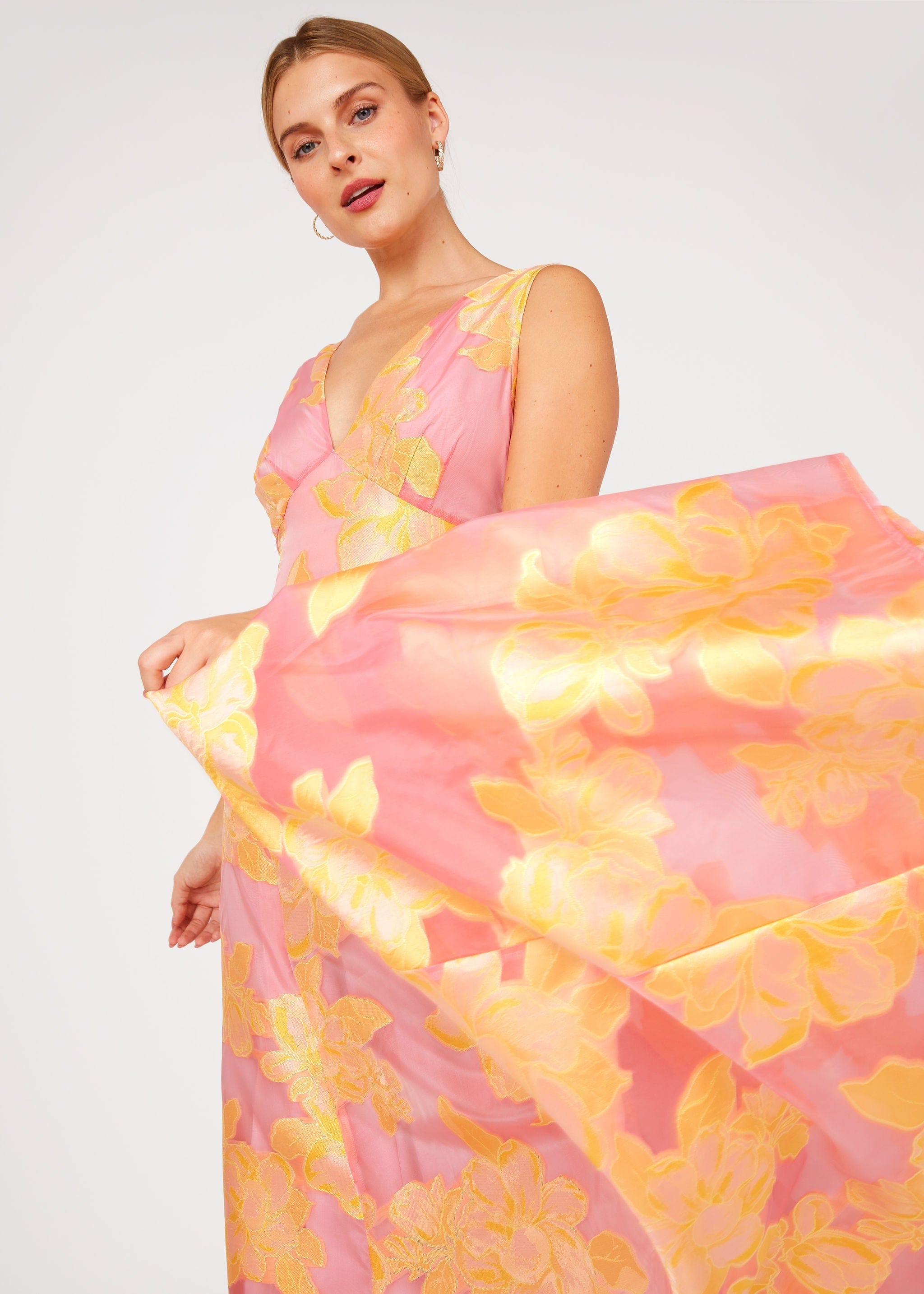 Abbey Glass Dresses Martha Gown Sorbet Peony Organza