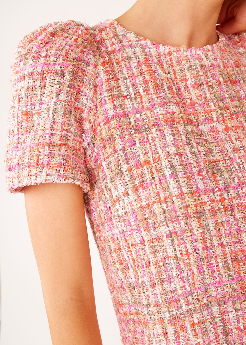 Abbey Glass Dresses Marty Dress Pink Multi Tweed