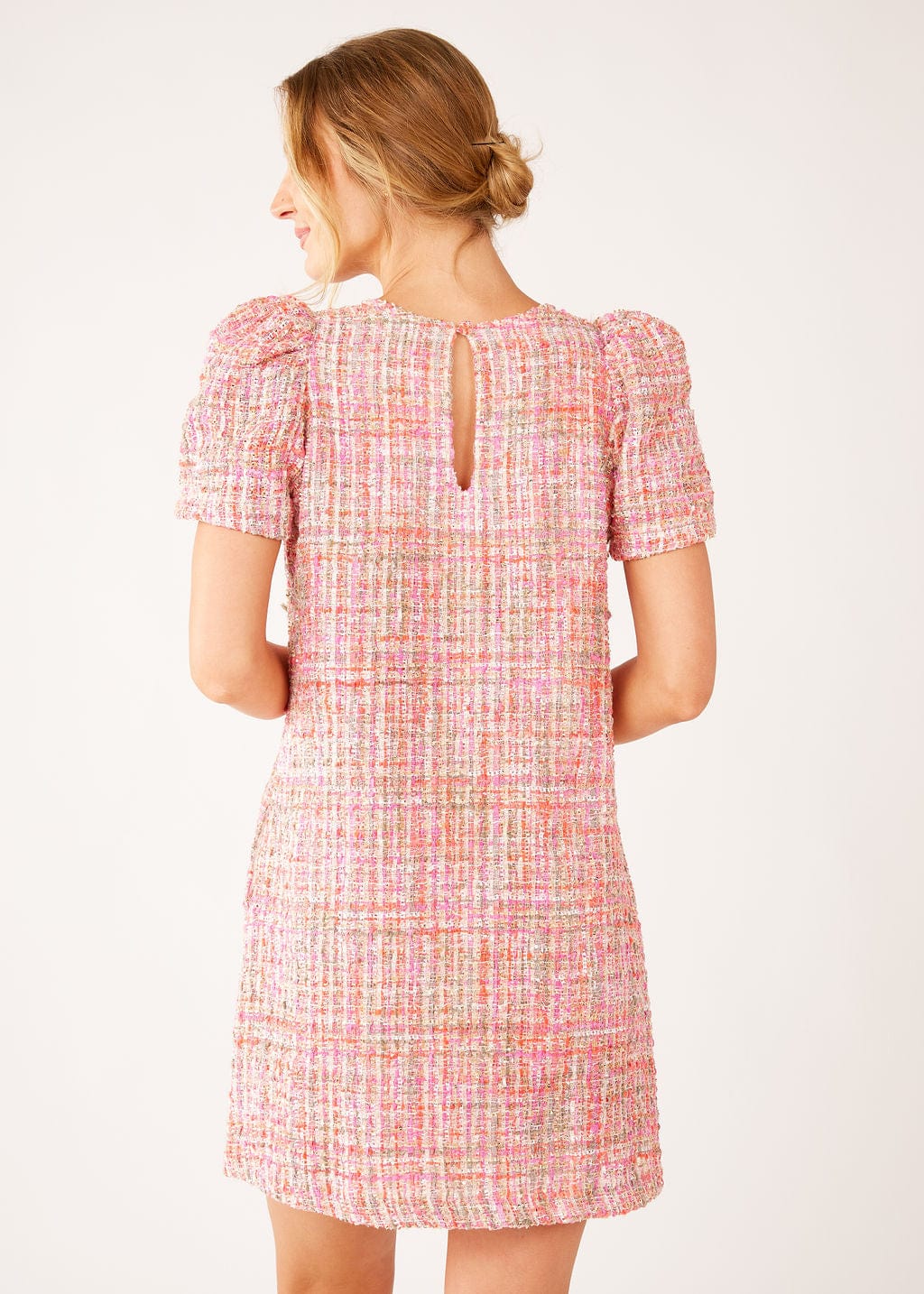 Abbey Glass Dresses Marty Dress Pink Multi Tweed