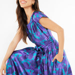 Abbey Glass Dresses Olivia Gown Purple Floral Silhouette Jacquard