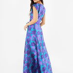 Abbey Glass Dresses Olivia Gown Purple Floral Silhouette Jacquard