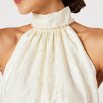 Abbey Glass Dresses Rory Gown Ivory Garden Embossed Satin