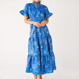 Abbey Glass Dresses Sadie Maxi Dress Blue Floral Silhouette Jacquard