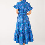 Abbey Glass Dresses Sadie Maxi Dress Blue Floral Silhouette Jacquard