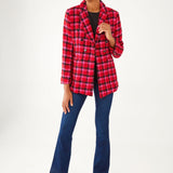 Abbey Glass Jackets Calvin Blazer Red Multi Houndstooth