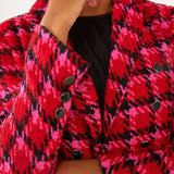 Abbey Glass Jackets Calvin Blazer Red Multi Houndstooth