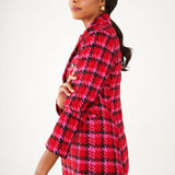 Abbey Glass Jackets Calvin Blazer Red Multi Houndstooth