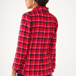 Abbey Glass Jackets Calvin Blazer Red Multi Houndstooth