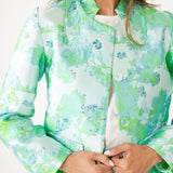 Abbey Glass Jackets Onassis Jacket Green Abstract Brocade