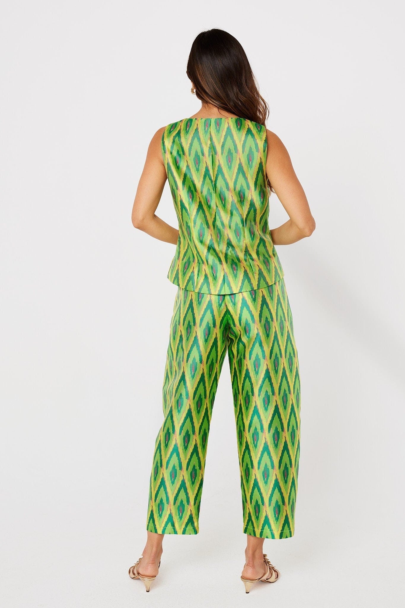 Abbey Glass Pants Taylor Pant Lime Ikat Jacquard