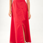 Abbey Glass Skirts Savannah Skirt Red Duchess Satin