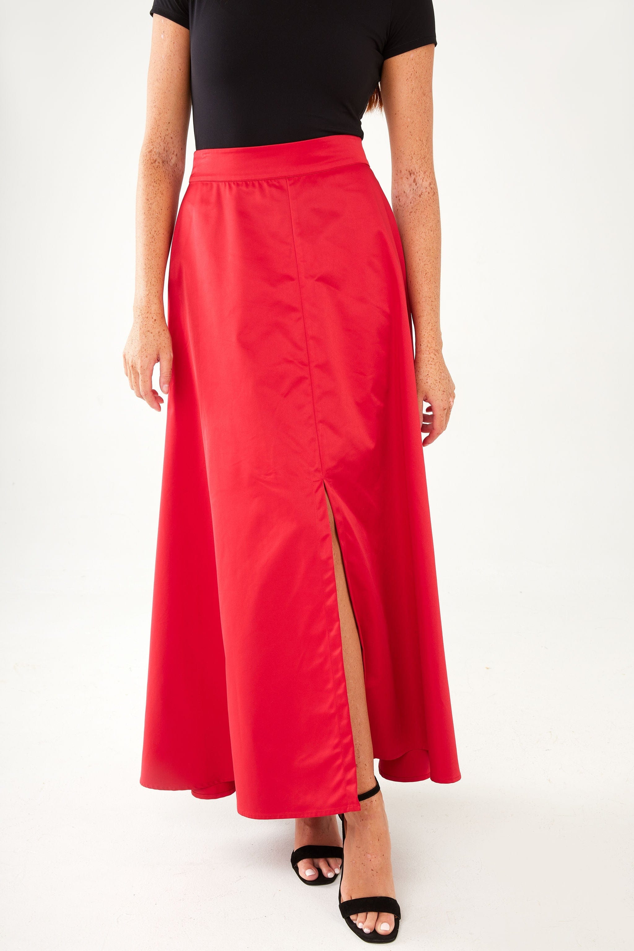 Abbey Glass Skirts Savannah Skirt Red Duchess Satin