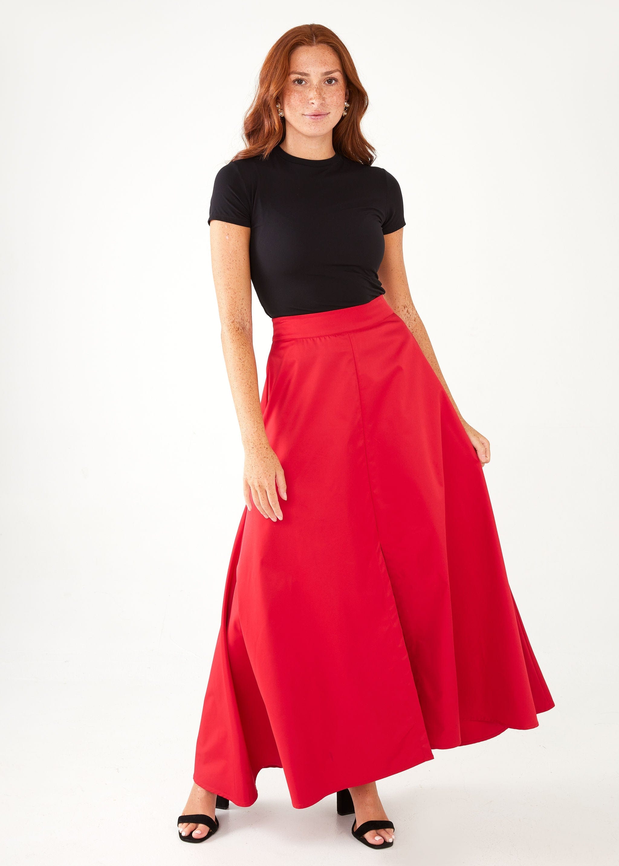 Abbey Glass Skirts Savannah Skirt Red Duchess Satin