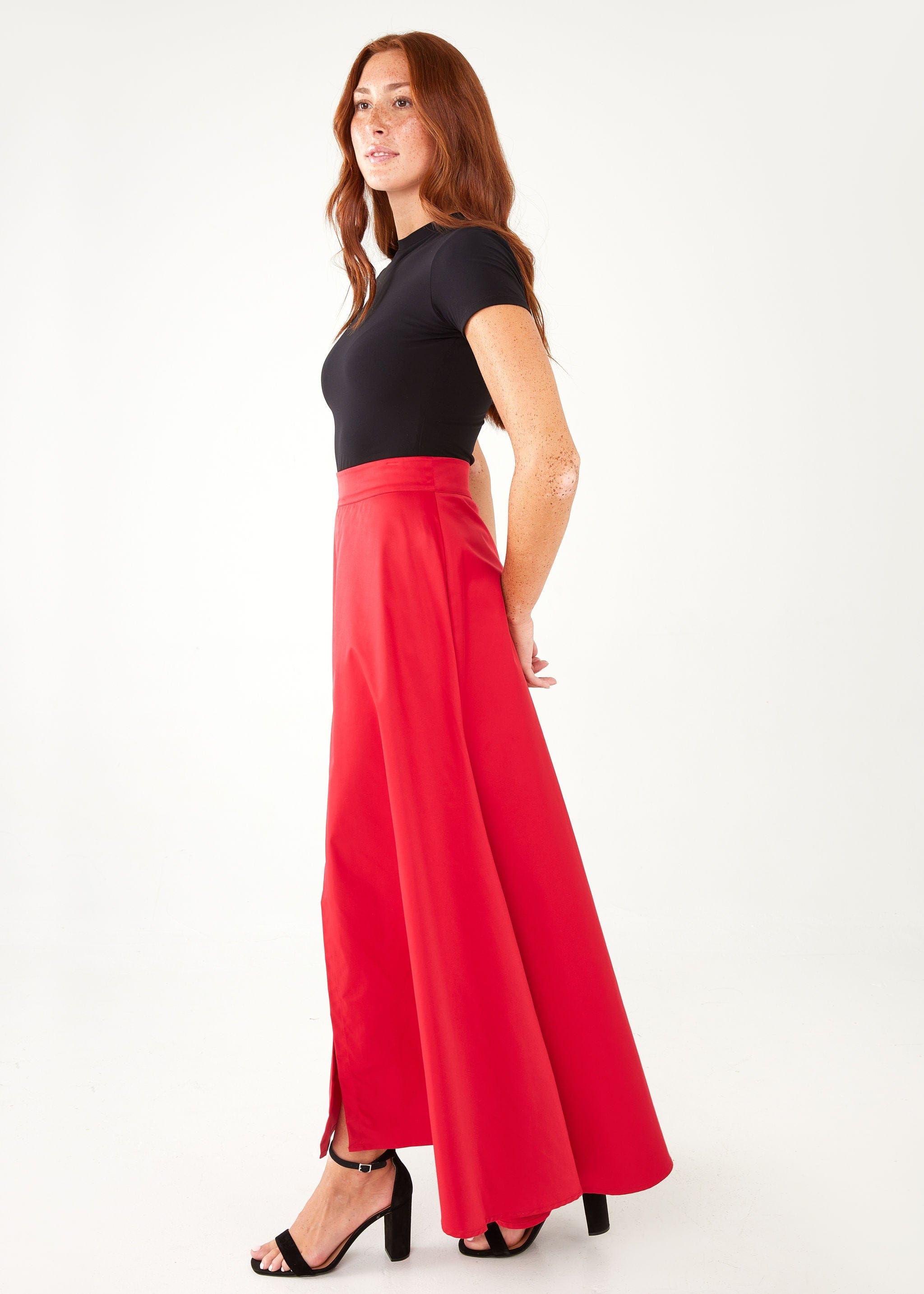 Abbey Glass Skirts Savannah Skirt Red Duchess Satin