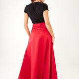 Abbey Glass Skirts Savannah Skirt Red Duchess Satin