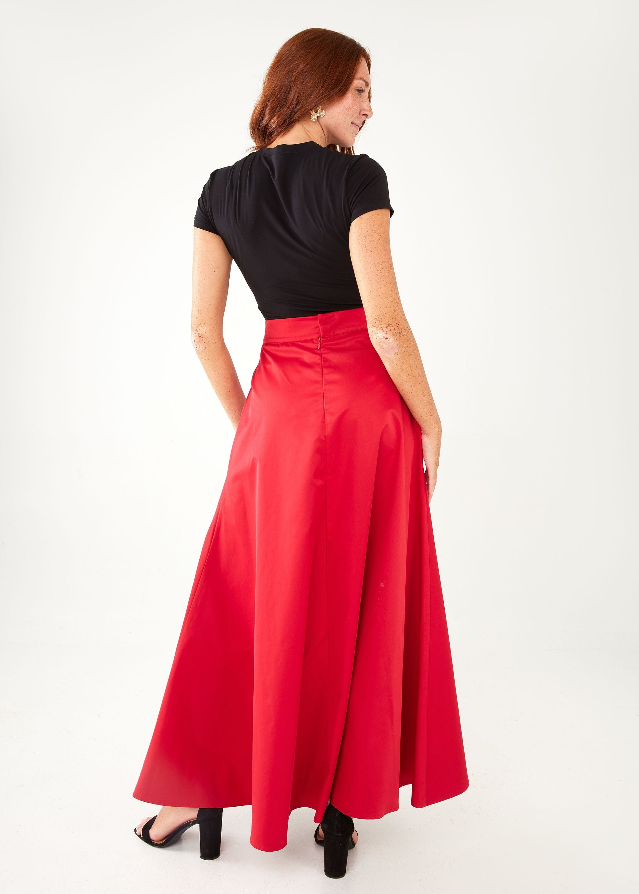 Abbey Glass Skirts Savannah Skirt Red Duchess Satin