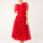 Abbey Glass Skirts Sue Skirt Red Floral Applique