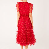 Abbey Glass Skirts Sue Skirt Red Floral Applique