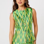 Abbey Glass Tops Callie Top Lime Ikat Jacquard
