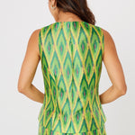 Abbey Glass Tops Callie Top Lime Ikat Jacquard