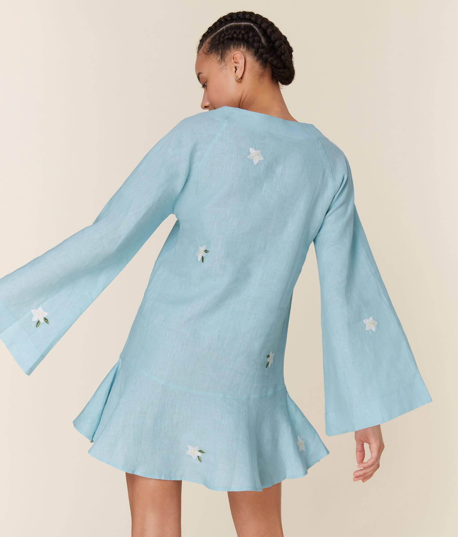 Andie Dress The Serik Mini Dress - Linen - Hydrangea