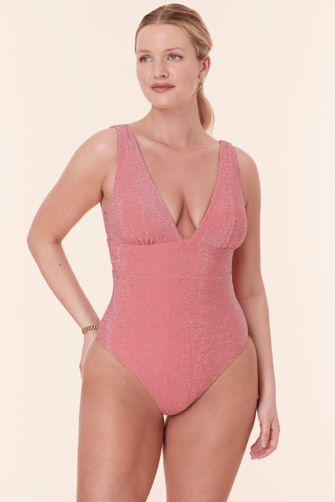 Andie Swimwear The Mykonos One Piece - Glitter - Shell - Classic