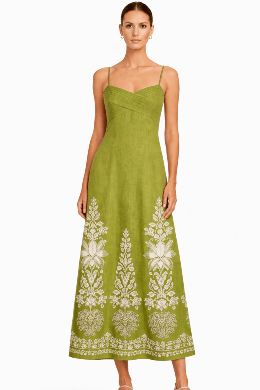 Carlie Green Ivory Lace Midi Dress Modatrova Carlie Green Ivory Lace Midi Dress Modatrova