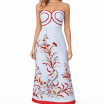 Anna Cate Dress Hayden Seascape Floral Strapless Midi Dress