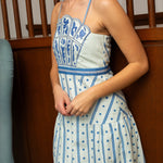 Anna Cate Dress Hunter Cloud Ribbon Stripe Midi Dress