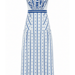 Anna Cate Dress Hunter Cloud Ribbon Stripe Midi Dress