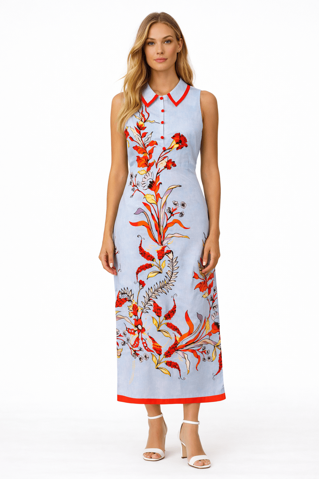 Anna Cate Dress Jill Seascape Floral Midi Dress