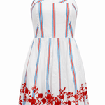 Anna Cate Dress Lora Red Poppy Pinstripe Mini Dress