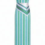Anna Cate Dress Stella Luca Emerald Stripe Strapless Midi Dress