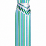 Anna Cate Dress Stella Luca Emerald Stripe Strapless Midi Dress