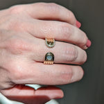 Campbell + Charlotte Found Cabochon Open Ring - Turquoise & Pink Sapphire