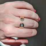 Campbell + Charlotte Found Cabochon Open Ring - Turquoise & Pink Sapphire