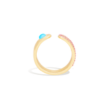 Campbell + Charlotte Found Cabochon Open Ring - Turquoise & Pink Sapphire