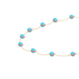 Campbell + Charlotte Found Cabochon Station Necklace - Turquoise & Pink Sapphire