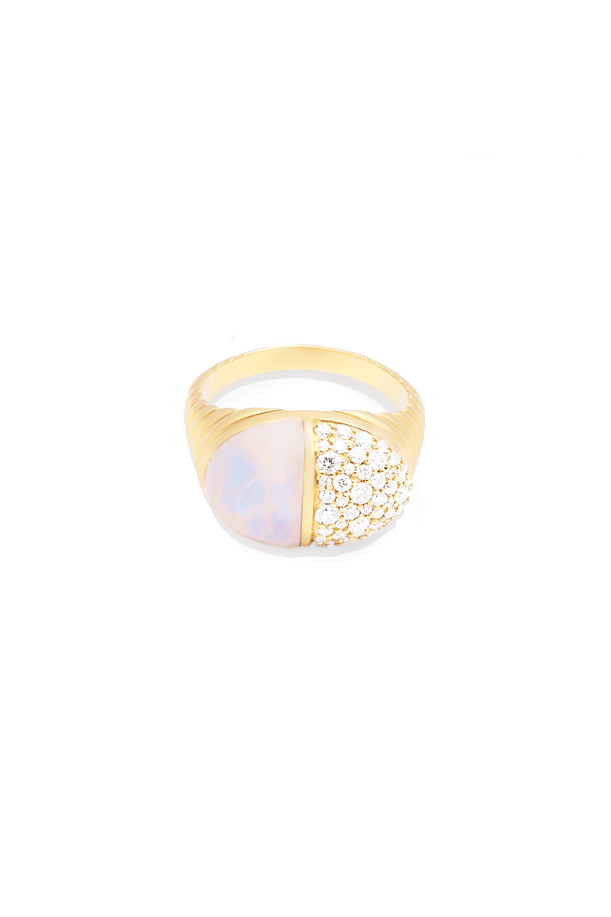 Found Cap Cocktail Ring Moonstone & Diamond
