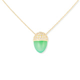 Campbell + Charlotte Found Cap Pendant Necklace - Chrysoprase & Diamond