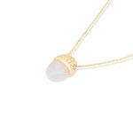 Campbell + Charlotte Found Cap Pendant Necklace - Rainbow Moonstone & Diamond