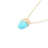 Campbell + Charlotte Found Cap Pendant Necklace - Turquoise & Brown Diamond