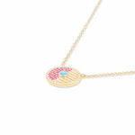 Campbell + Charlotte Found Small Disk Pendant Necklace - Pink Sapphire & Turquoise