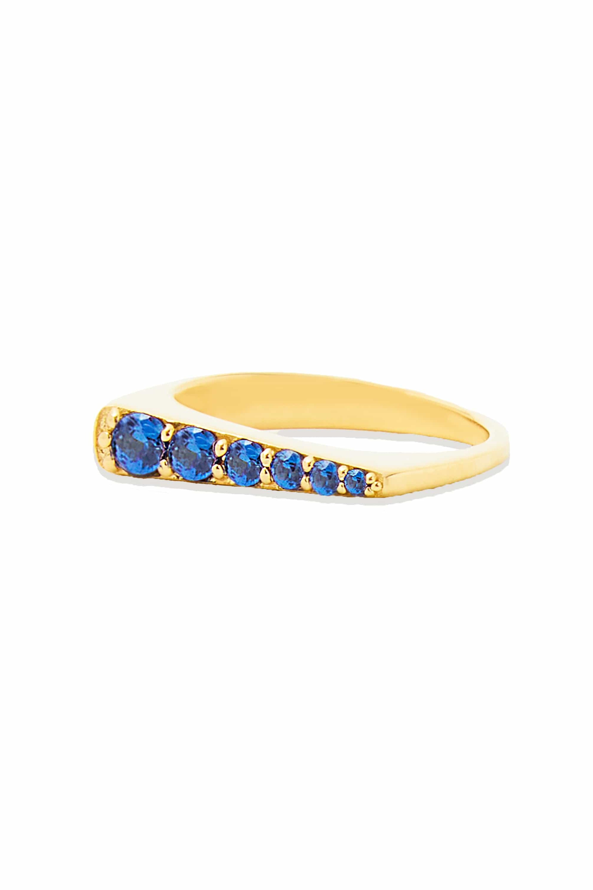 Campbell + Charlotte Ring The Edge Tapered Stacking Ring - Blue Sapphire