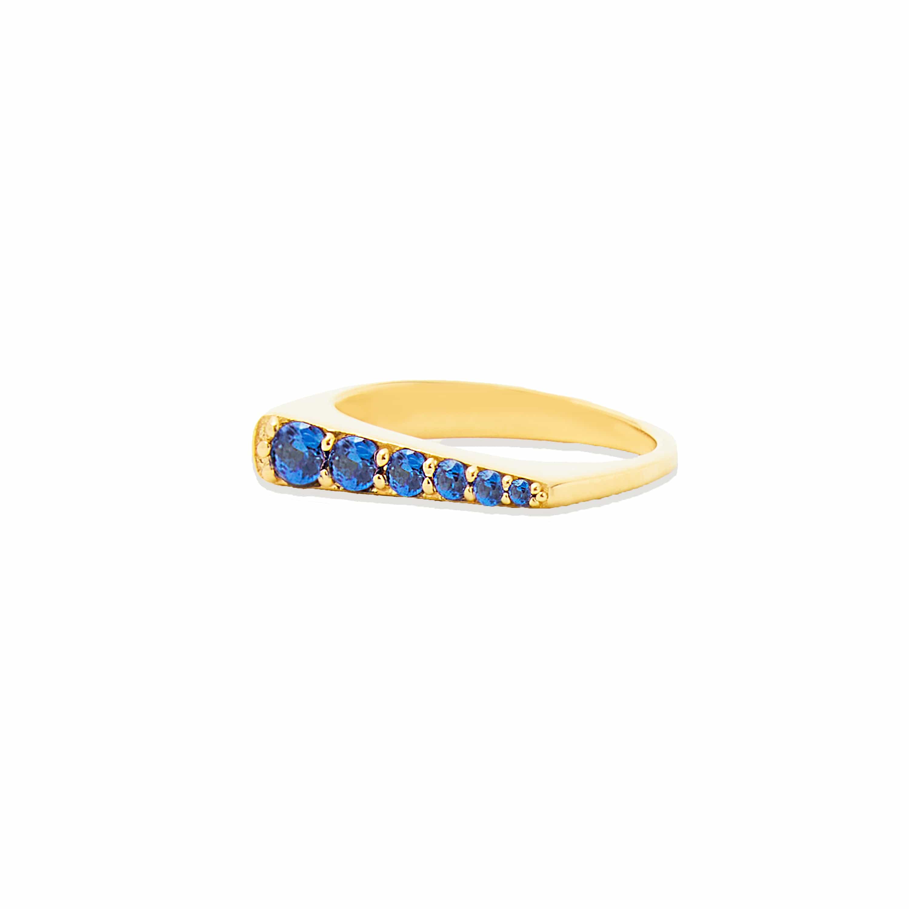 Campbell + Charlotte Ring The Edge Tapered Stacking Ring - Blue Sapphire