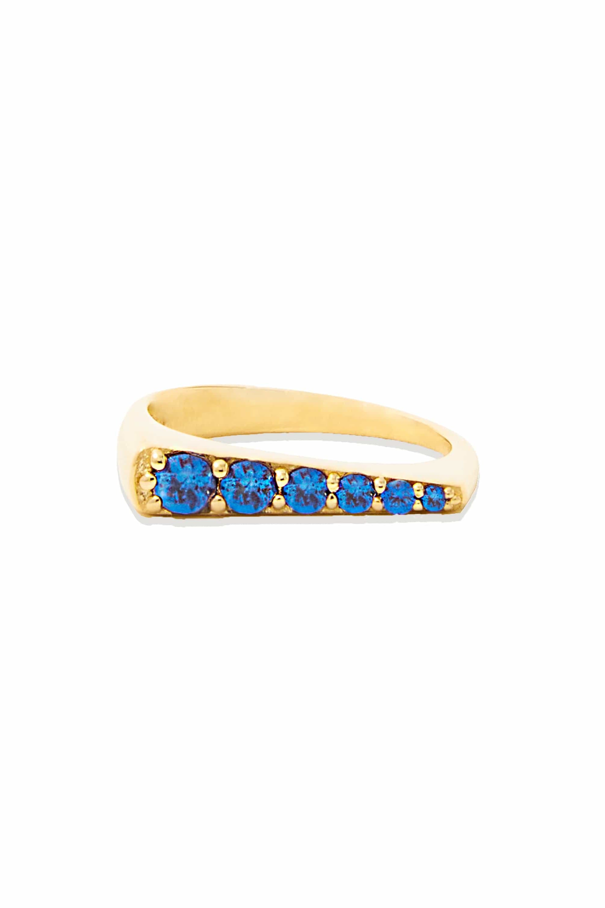 Campbell + Charlotte Ring The Edge Tapered Stacking Ring - Blue Sapphire