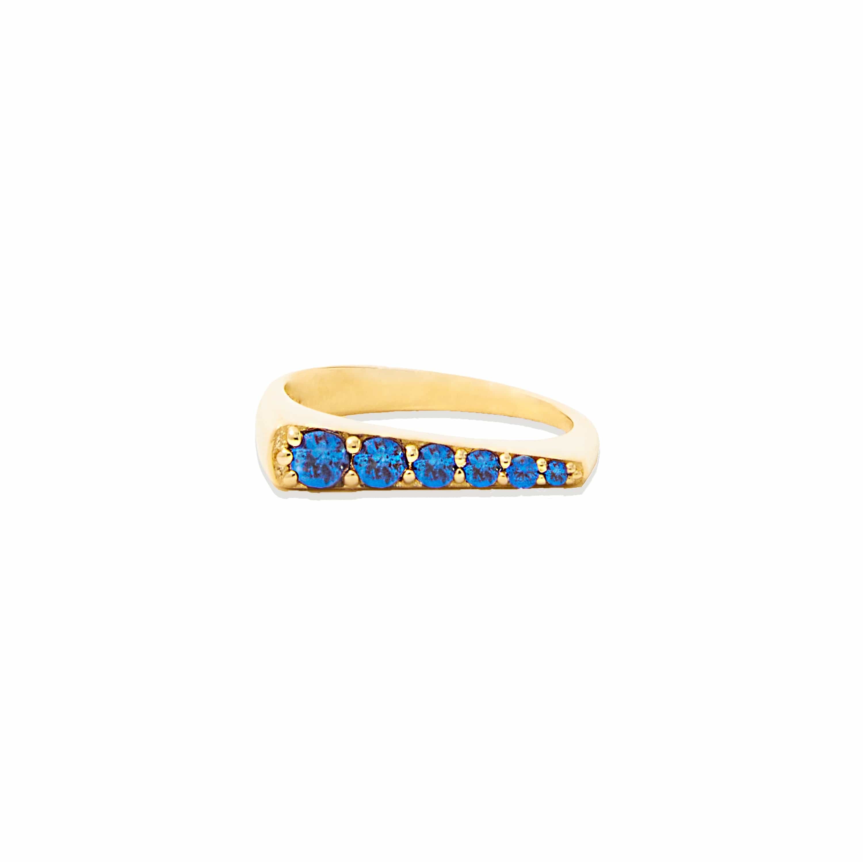 Campbell + Charlotte Ring The Edge Tapered Stacking Ring - Blue Sapphire